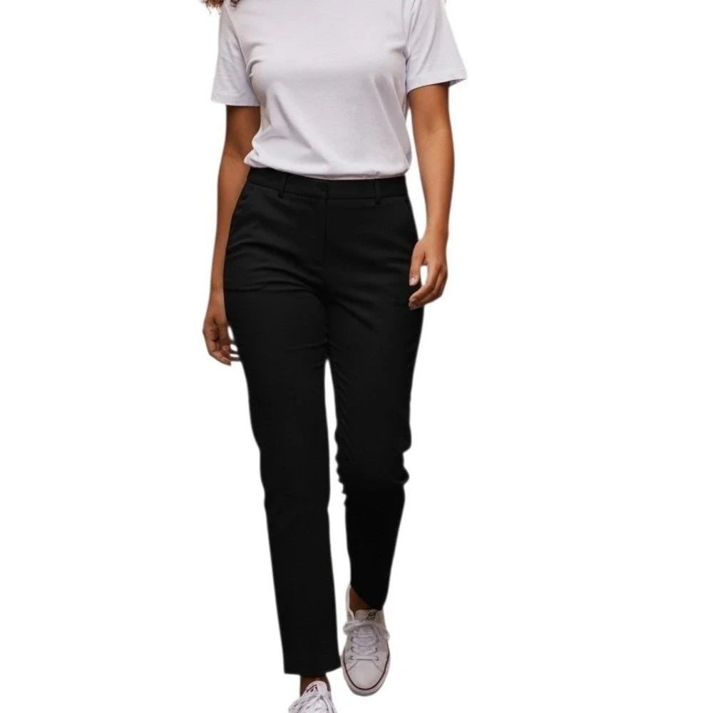 Briggs New York Womens Black Straight Leg High Rise Dress Pants‎ Size 8S Petite